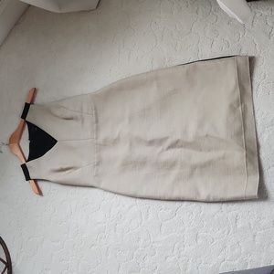 Shift dress from Ann Taylor. Tan front, black back. Size 2P. Great shape.